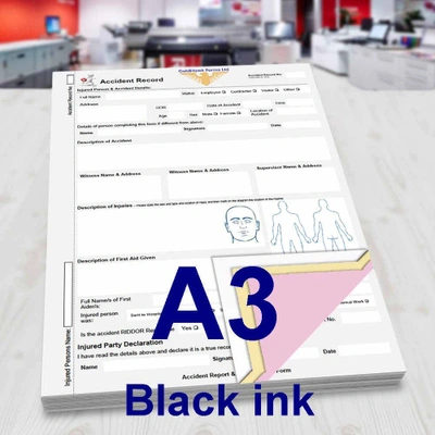 3 Part A3 NCR Pads Black Ink
