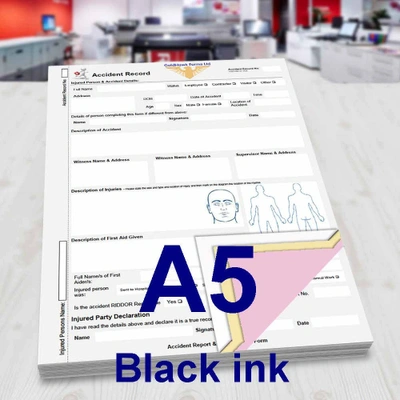 3 Part A5 NCR Pads Black Ink